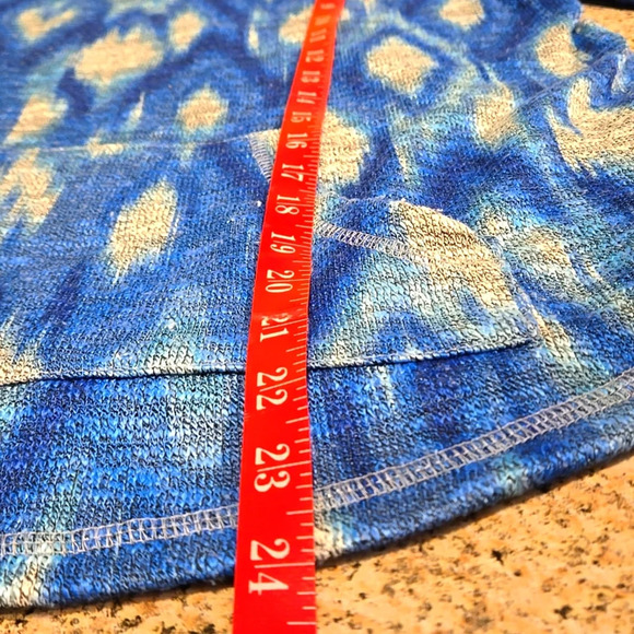 Ruby Rd top Blue & White Long Sleeve w/ Fold up strap Women size Petite Small - Picture 8 of 12